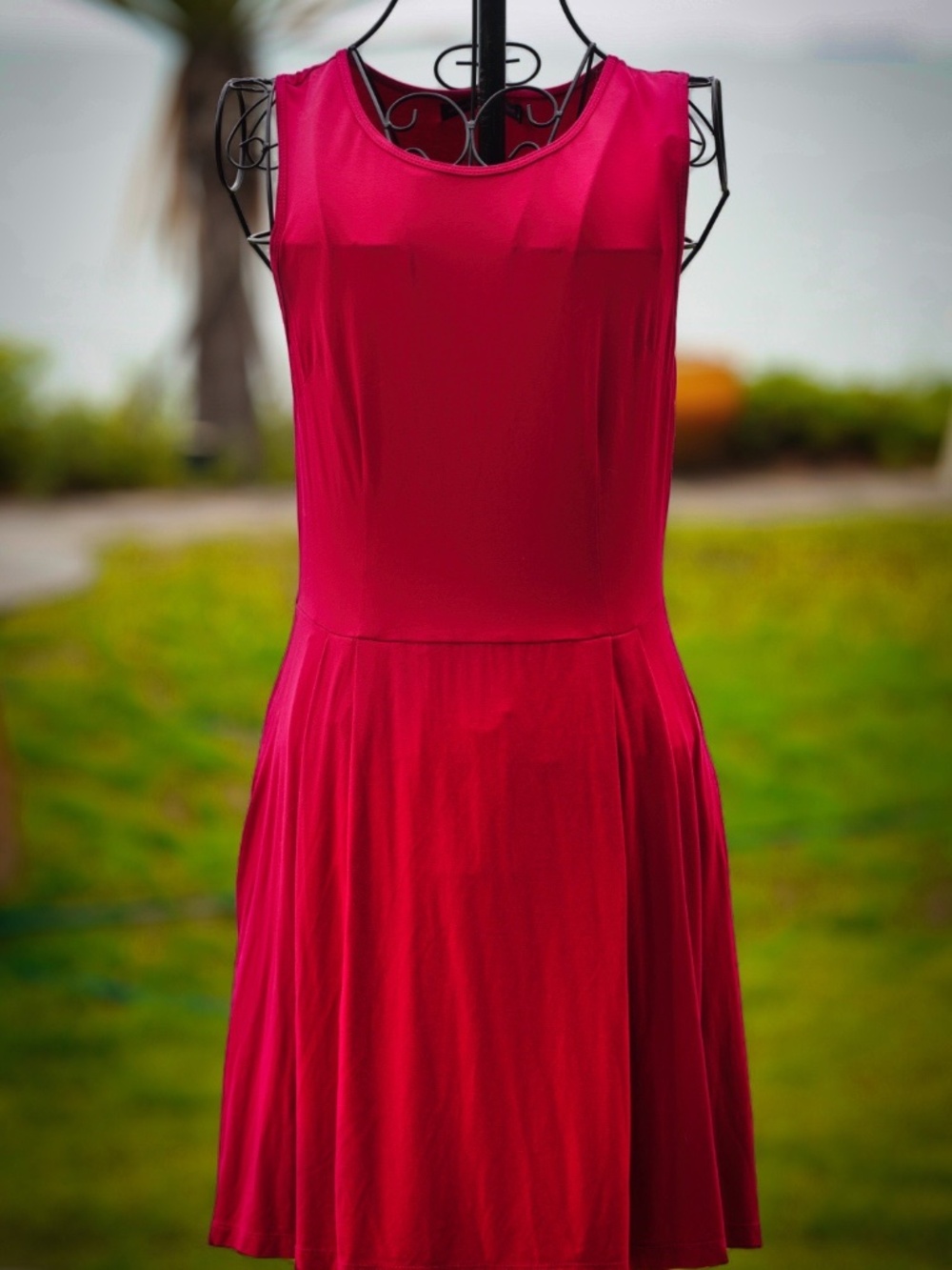 Divine Goddess Red Sleeveless Fit & Flare Mini Dress - Size Small